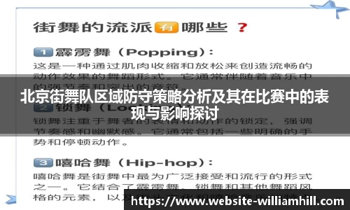 北京街舞队区域防守策略分析及其在比赛中的表现与影响探讨